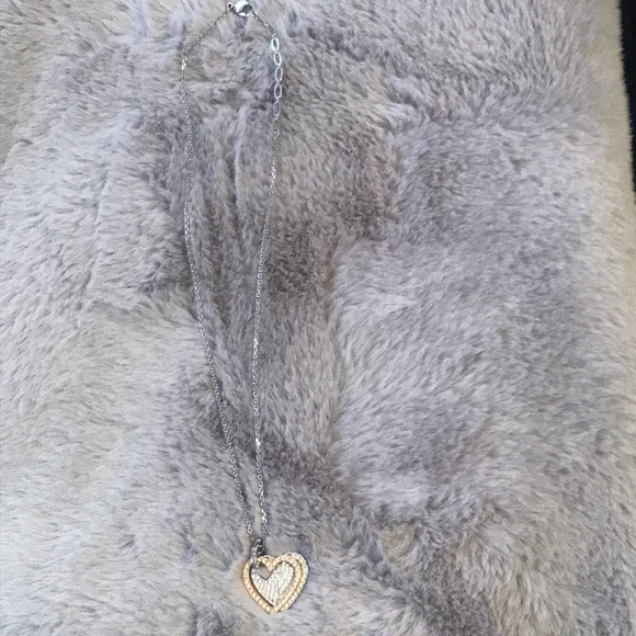 Authentic Swarovski crystal rose gold and silver heart necklace - Picture 5 of 5